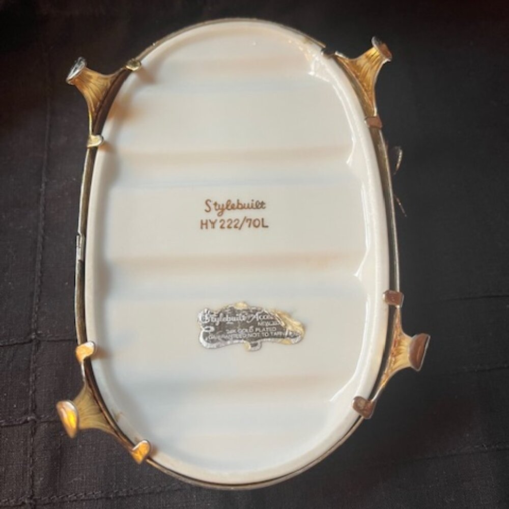50's 24 Kt Gold-Plated Stylebuilt Butterfly Hollywood Reg. Soap Dish W Cup Hlder - Picture 7 of 7